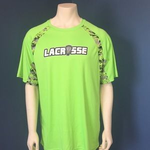 👍 short sleeve lacrosse t-shirt lime green XL